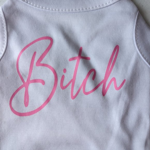 Funny Bitch Dog Dress For Pets Size Pink Small NEW - Picture 2 of 3
